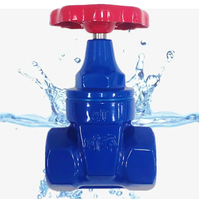 There is no groove and slag at the bottom of the ductile iron gate valve driven and opened by the red hand wheel