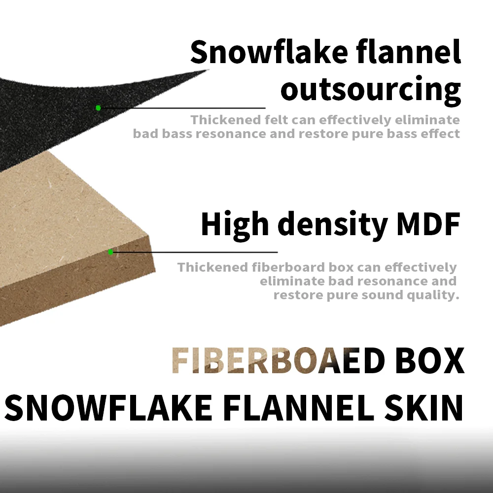 factory supply cheap price  8 inch 12V car audio subwoofer  square slim subwoofer with small tweeter(TB-b88)