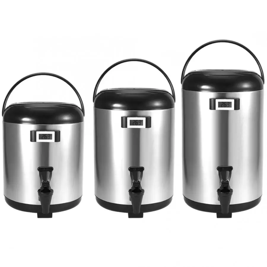 
Stainless steel insulated barrel coffee juice milk tea container bottle commercial beverage dispenser with thermometer 