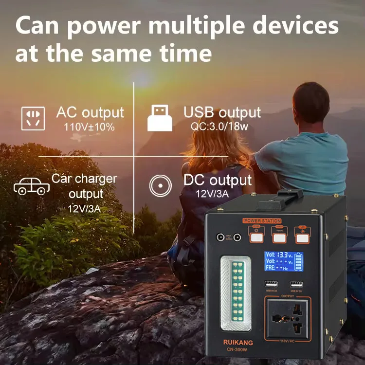 Prostar 300W LiFePO4 Portable Solar Power Station Lithium Ion 250Wh Energy Storage Outdoor Camping 220v 110v 1200W Rated Power