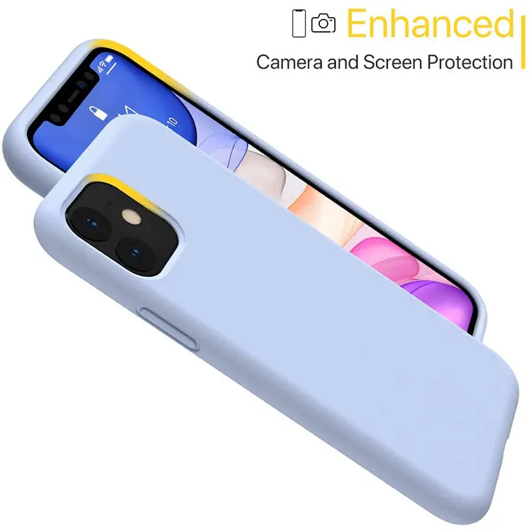 Free Shipping  Hot Sale Solid Color Case Gel Rubber Shockproof Cover Case Liquid Silicone Case for iPhone 11 11Pro 11Pro Max