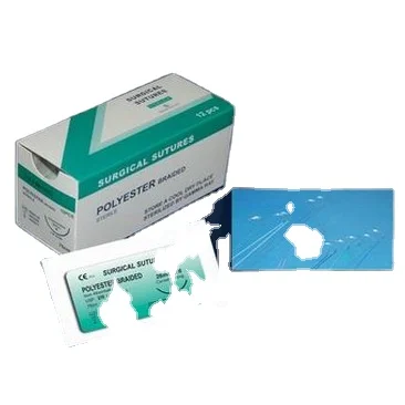 Surgical non sterile or sterile polyester braided suture with needle