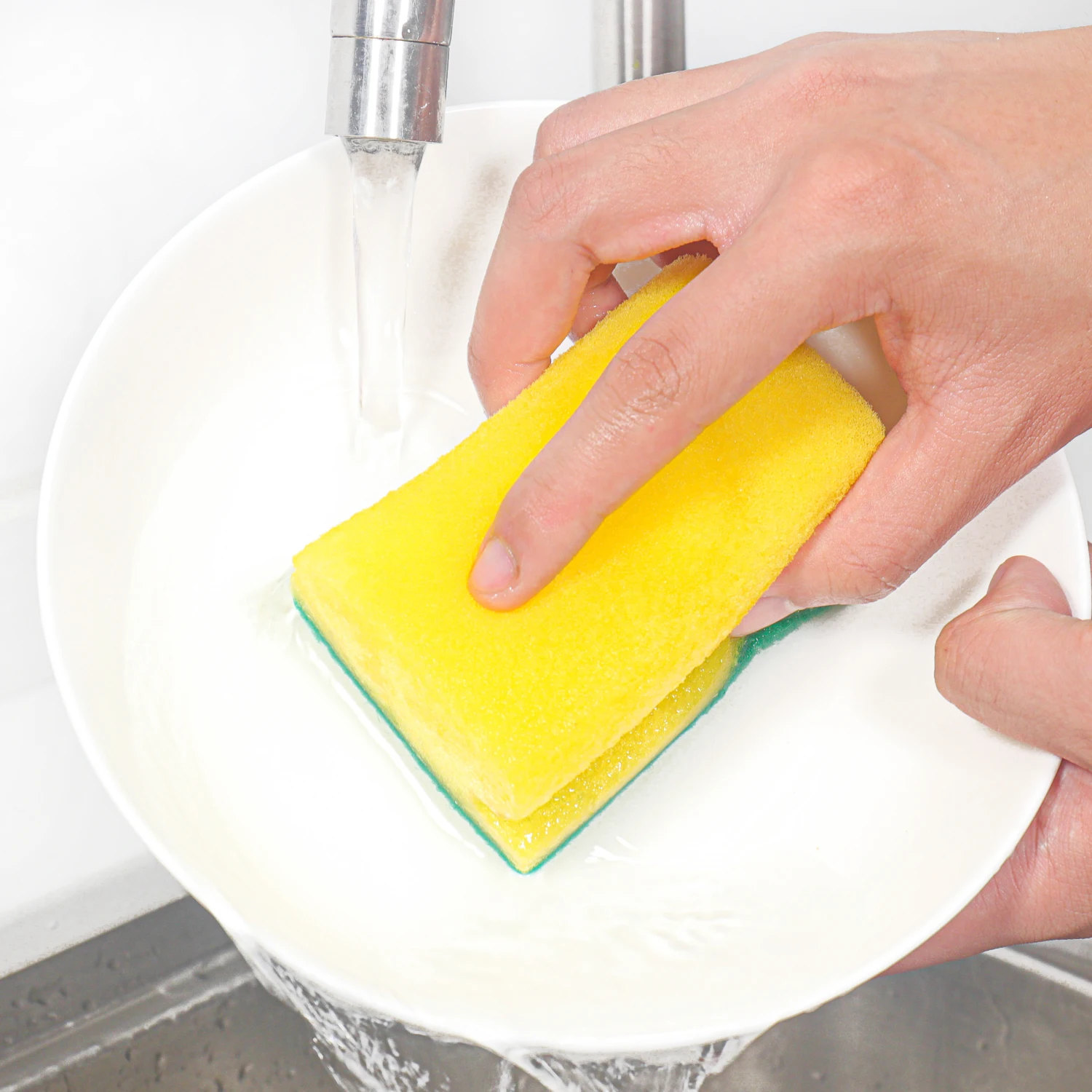 Dishwashing sponge kitchen supplies dishwashing sponge scouring pad household cleaning dishcloth rag high density sponge wipe