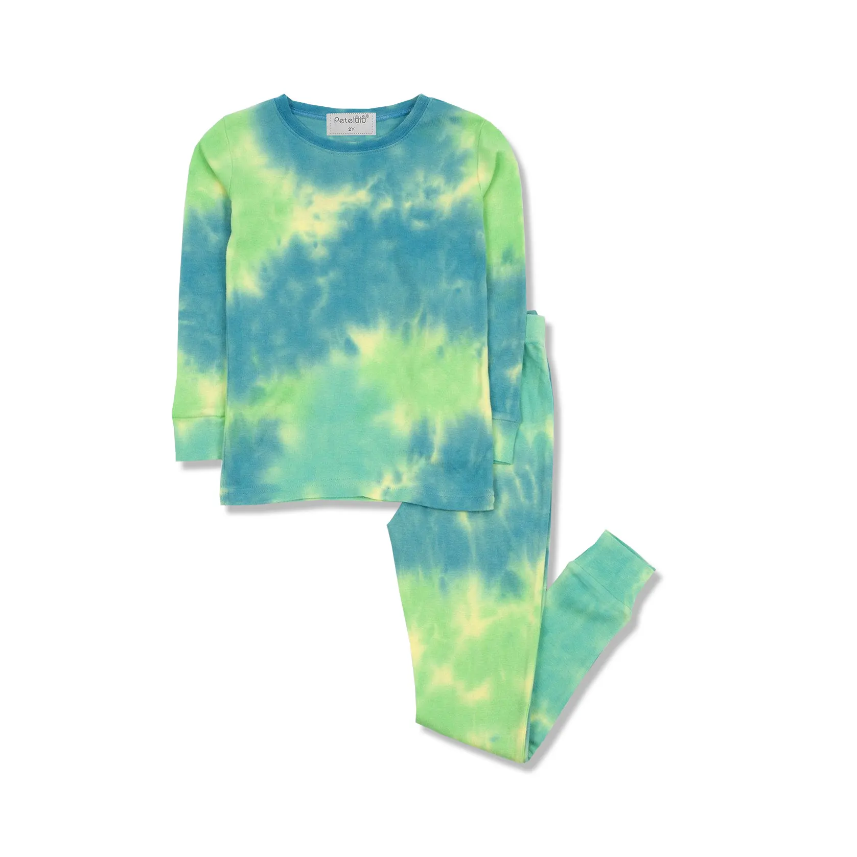 2021 Hot Sale 2pcs Tie Dye Cotton Pajama Sets boy Long Sleeve Tops And Pants Pj Set kids Joggers Loungewear girls Sleepwear