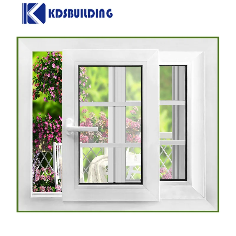 KDSBuilding French Design Kitchen Grill Design Price Upvc Pvc Sliding Window With Double Glaze