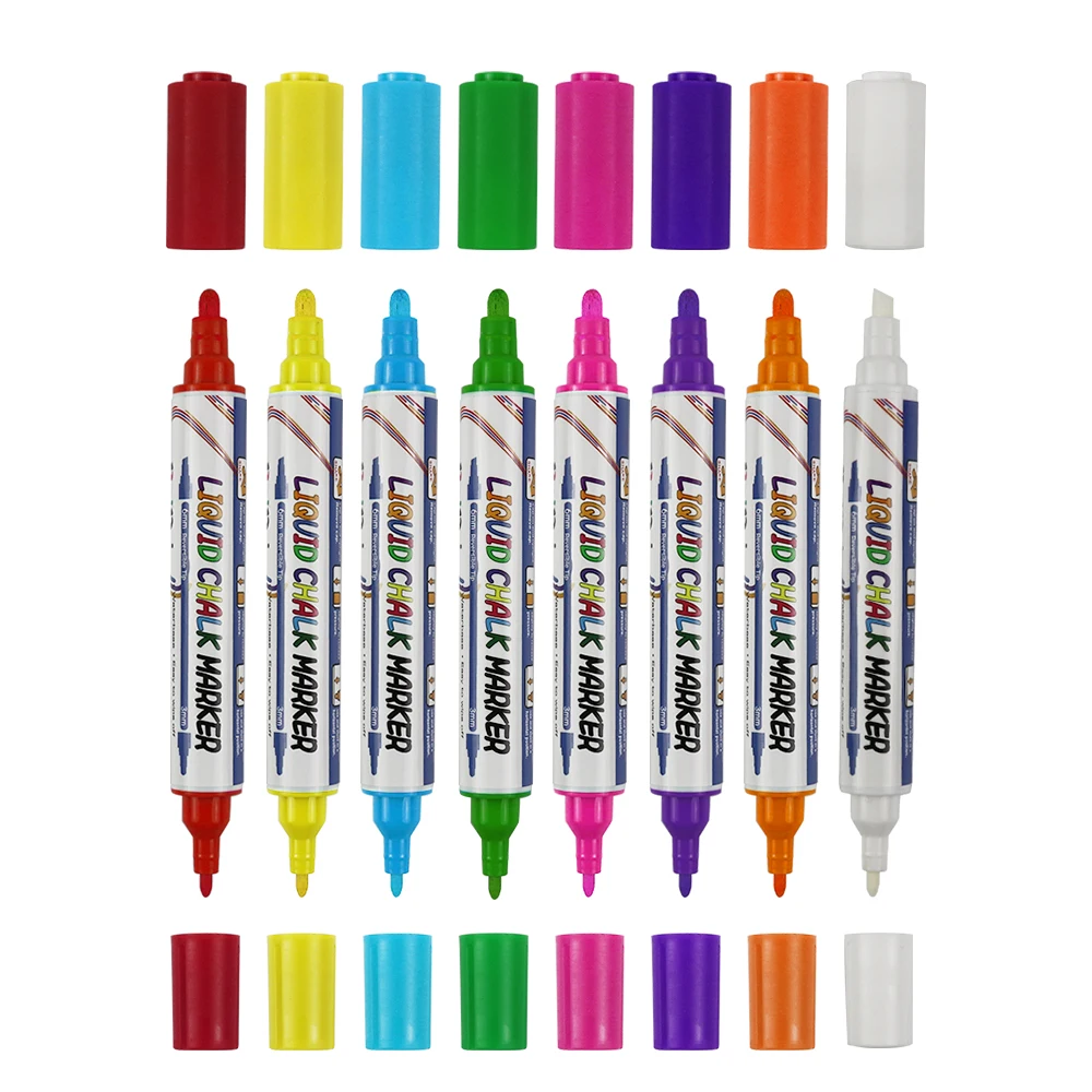 58 Colors Dual Tip Window Markers Dry Erase Water-based Liquid Chalk Marker Pens