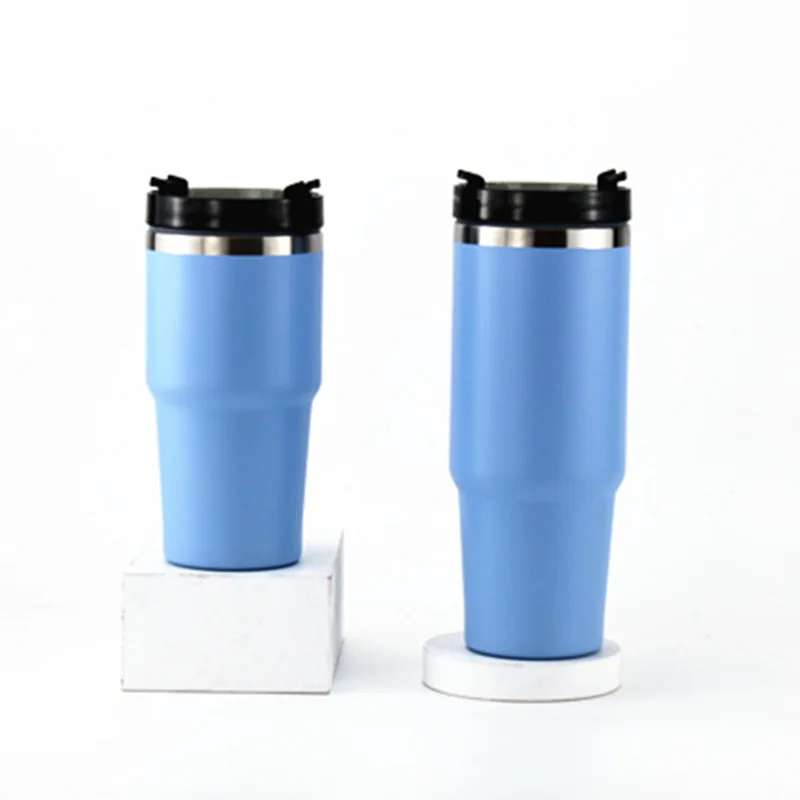 30oz 20oz Hot And Cold Stainless Steel Insulated Milk Tea Coffee Thermos Outdoor Custom Handle Travel Mugs With Straw