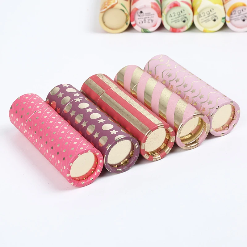 Cosmetic kraft packaging cardboard lip balm container paper tube
