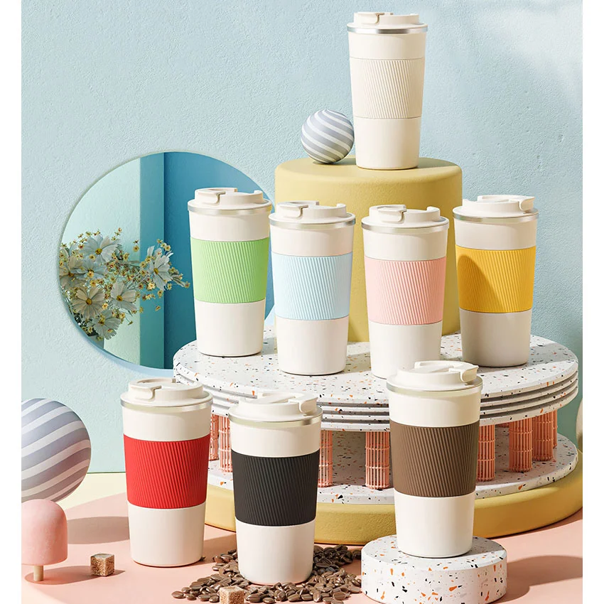 NEW 510ML 316 Stainless Steel Double-layer Biodegradable Reusable Non-slip Case Car Mug Vacuum Cup Milk Cup Coffee Mug