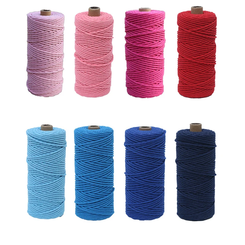 factory customized color cotton rope wholesale macrame rope 4mm cotton braided cord
