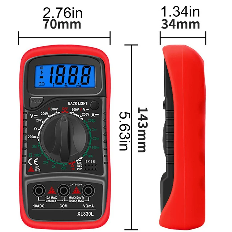 Мультиметр Цифровой с ЖК-дисплеем XL 830L 1999