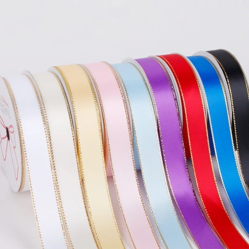 double faed satin ribbon silk satin ribbon handmade with custom printed logo for Gift Box Packing