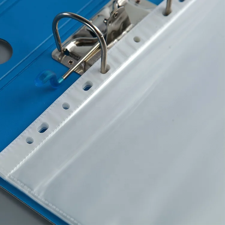 8C Transparent Smooth Surface Letter Size Plastic Files And Folders 100 Pcs/Pack 11 Hole Sheet Protectors