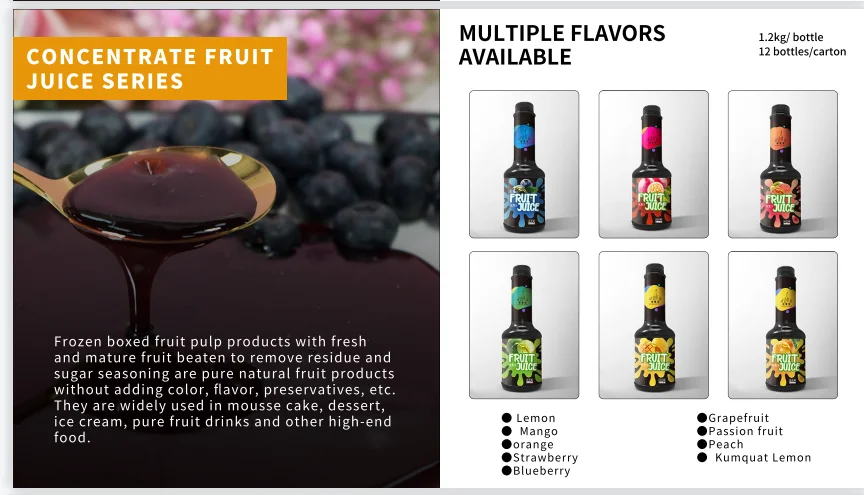 1.2kg concentrated passion fruit juice for sweet beverages and desserts making