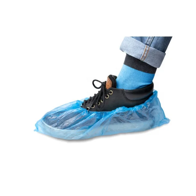 Heavy Duty Polyethylene Waterproof Non-Slip Shoe Covers Medical Cap & Shoe Cover with XX-LARGE size