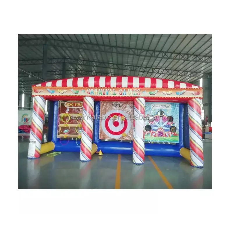 Customized 3 in 1 inflatable carnival booth game inflatable sport game inflatable concession tent for sale