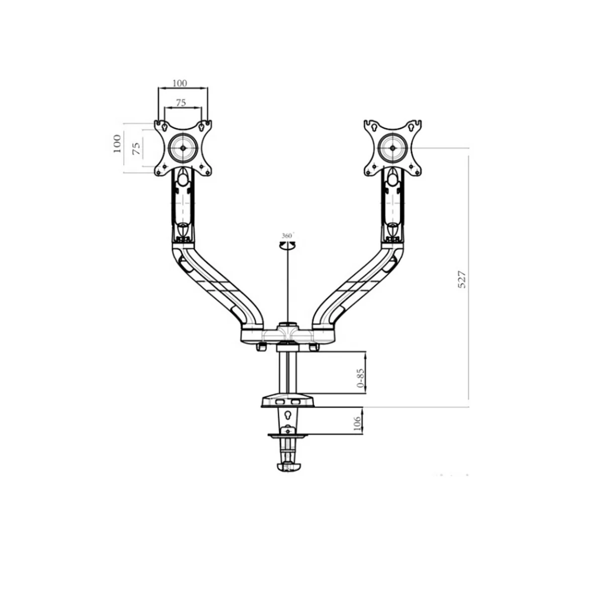 
Monitor Mount LCD LED For 10-27 Inch Long Arm Desk Mount Dual Monitor Stand 