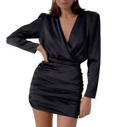Sweater dress women clothing hollow out long sleeve 2023 black ladies sexy dress women