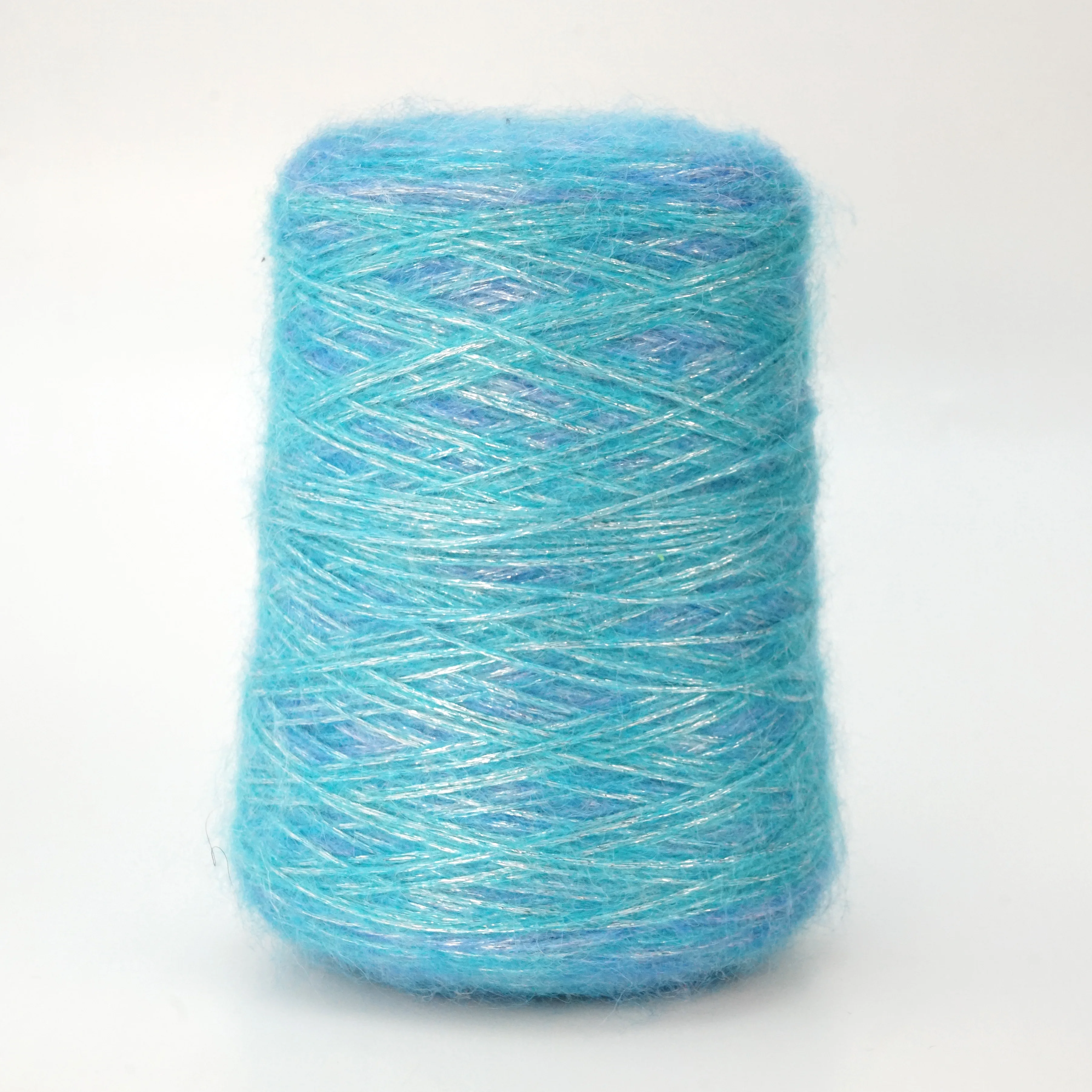 Fluzzy yarn No shedding 35%Metallic 27%Acrylic 20%Polyester 10%Nylon 8%Wool blended fancy yarn for knitting camo air yarn