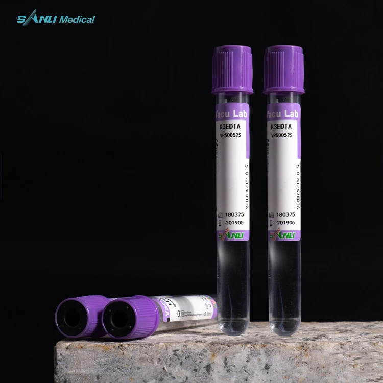 Purple top edta blood collection tube 3 ml vacuum blood collection tube with edta k2/k3/2na