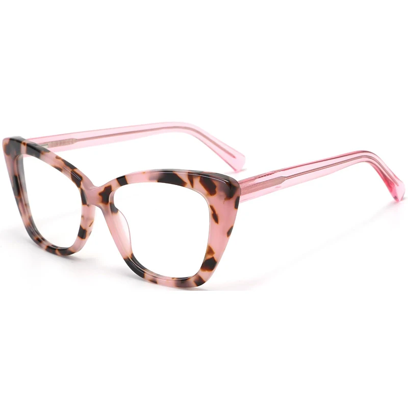 Latest model leopard acetate cat eye spectacl frame for women