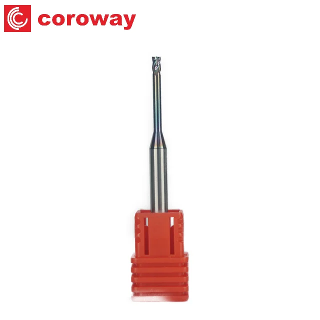 COROWAY твердосплавная D0.3-0 5 мм 2 канавки микроконцевая фреза для прецизионной медной формы фрезерный станок с ЧПУ