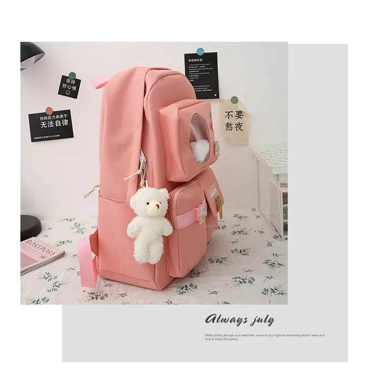 Wholesale Price 5 Piece Bag Set Student Children Durable Big Backpack High Custom Backpack School Bag Sets