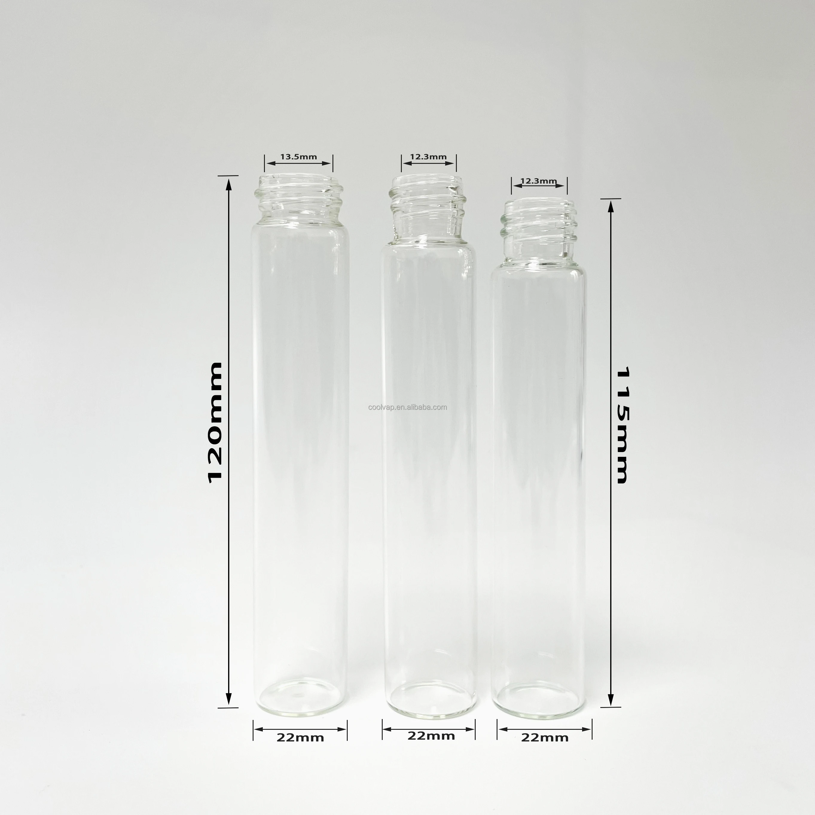 22*120mm clear glass tube wide mouth children resistant lid custom stickers packaging tube with labels