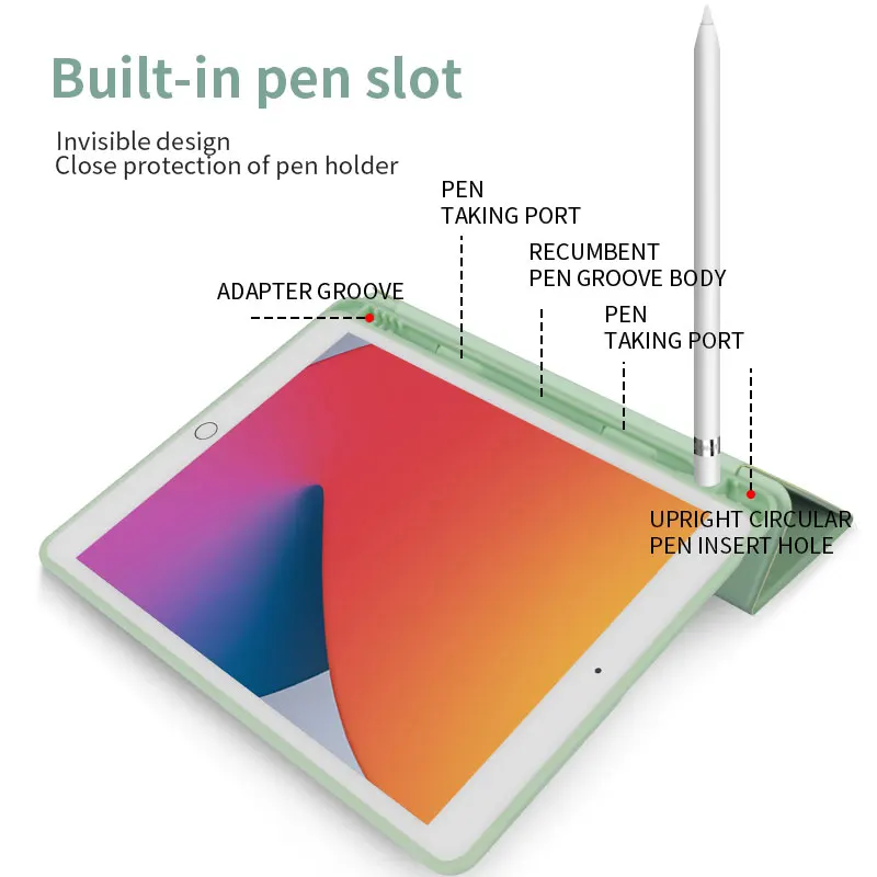  Заводская поставка цена со скидкой новый дизайн разумный всасывающий экран fuction планшет для ipad 9 7 2018 чехол из искусственной кожи