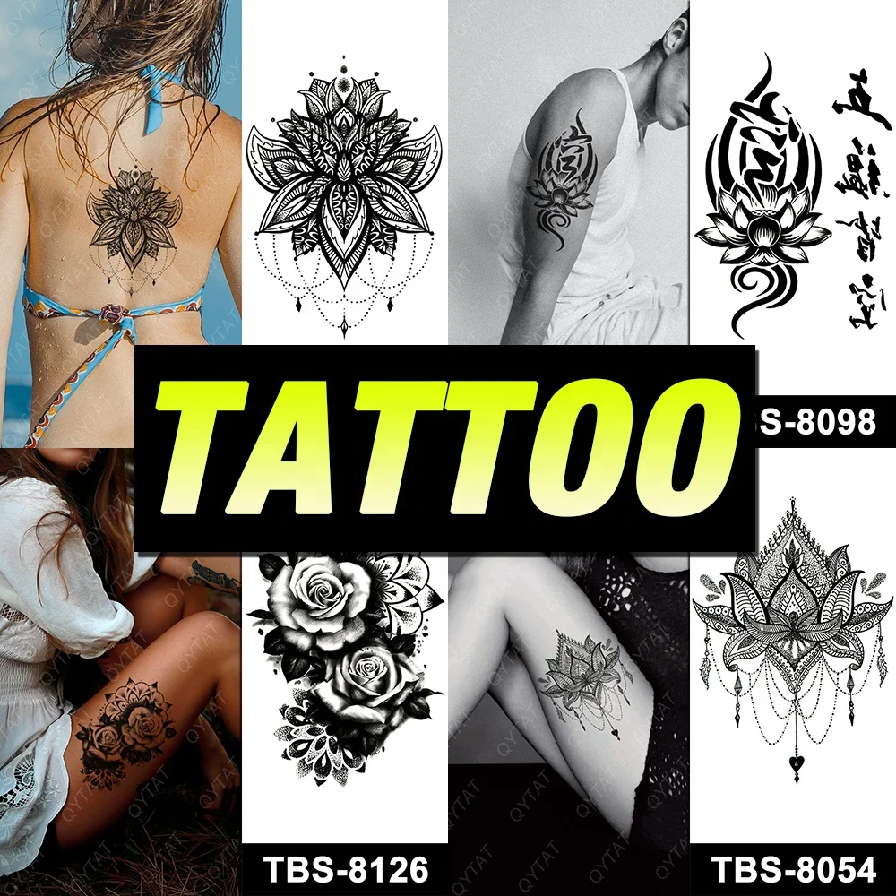 Wholesale Beauty Flower Design Festival Eco-friendly Long Lasting Waterproof Sexy Temporary Fake Body Ephemeral Tattoo