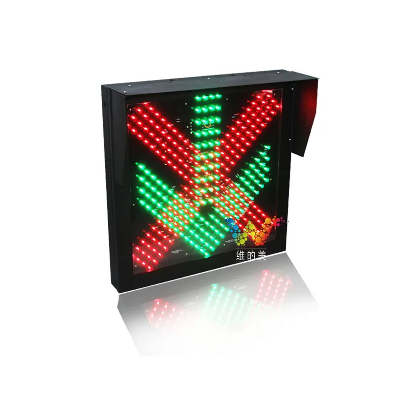 Manufacturers wholesale toll station LED red cross green arrow to stop double-sided canopy warning traffic light