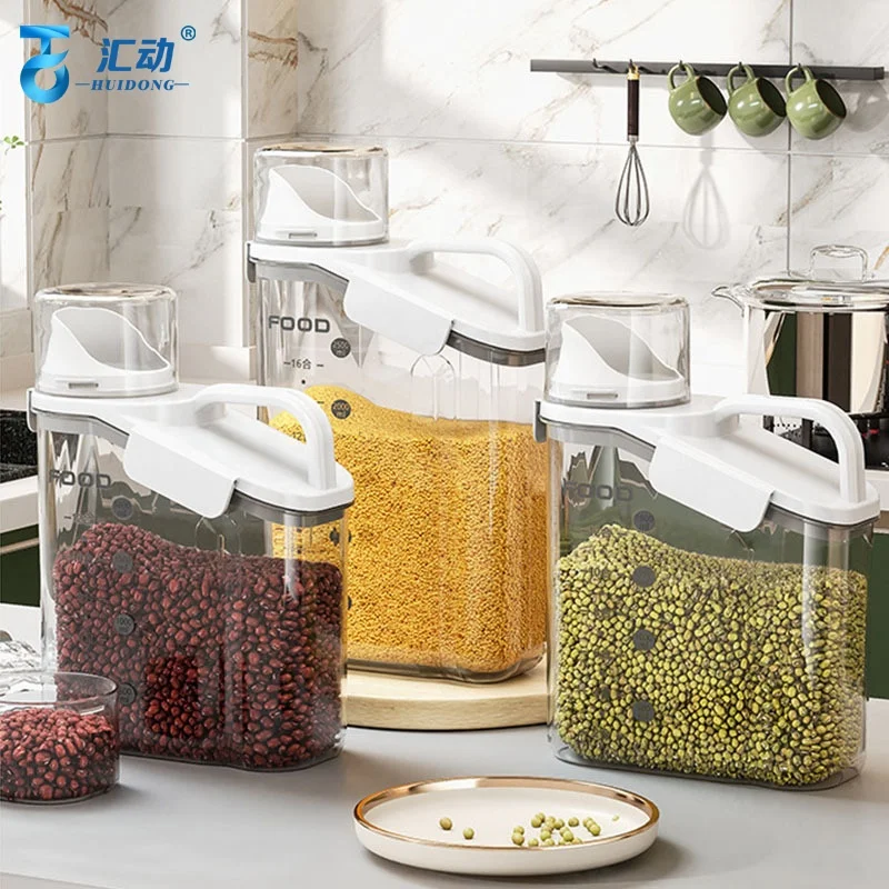 High Quality Sealed Storage Jars with double sealed Plastic food organizer Kitchen Storage box with lids