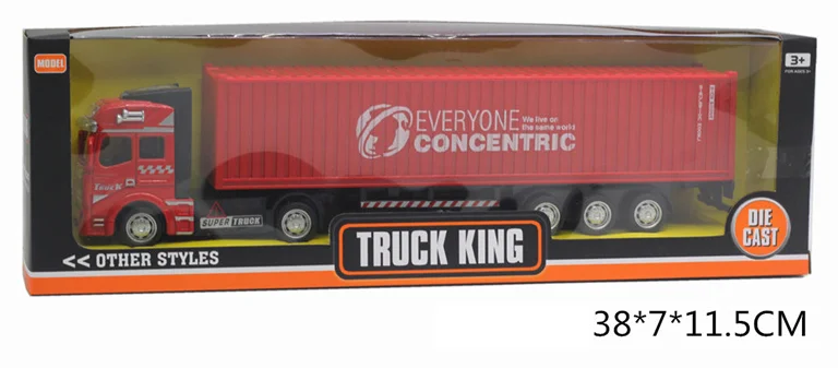 2021 Amazon best selling die cast metal truck and alloy metal pull back car toy 1/50 large container truck toy
