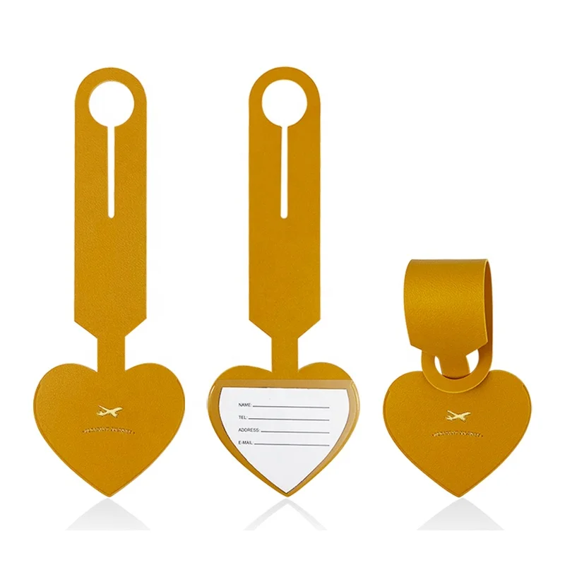 Wholesale cheap custom sublimation blank bulk heart shape PU leather luggage tag with name holder