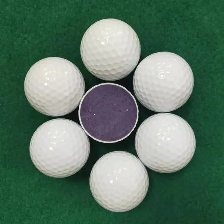 Customize logo High Quality PU Polyurethane Two Layers Durable Practice Golf Ball
