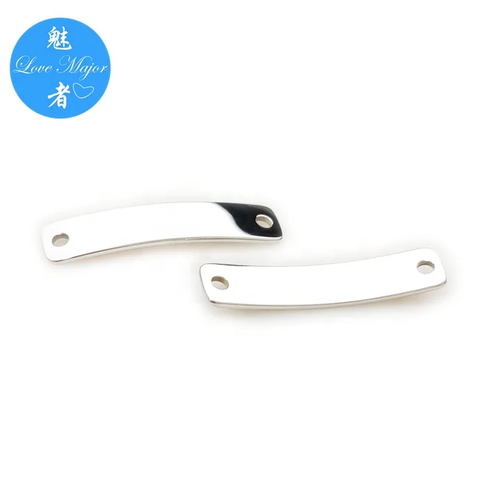 Blank Engrave-able Shine Polished Two hole Stainless Steel Jewelry Plaque Connector Fashion Jewel Findings