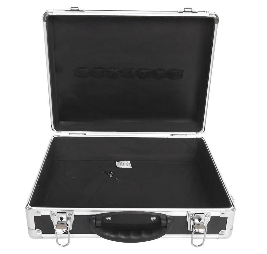 Aluminum Metal black Hard Carrying Protective foam Case barber Briefcase Tool Case