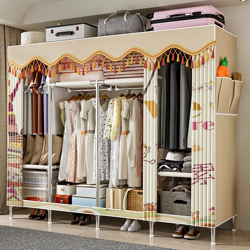 Простой шкаф для одежды, современный дизайн, комбинированный шкаф для спальни, органайзер для одежды, портативный Тканевый шкаф