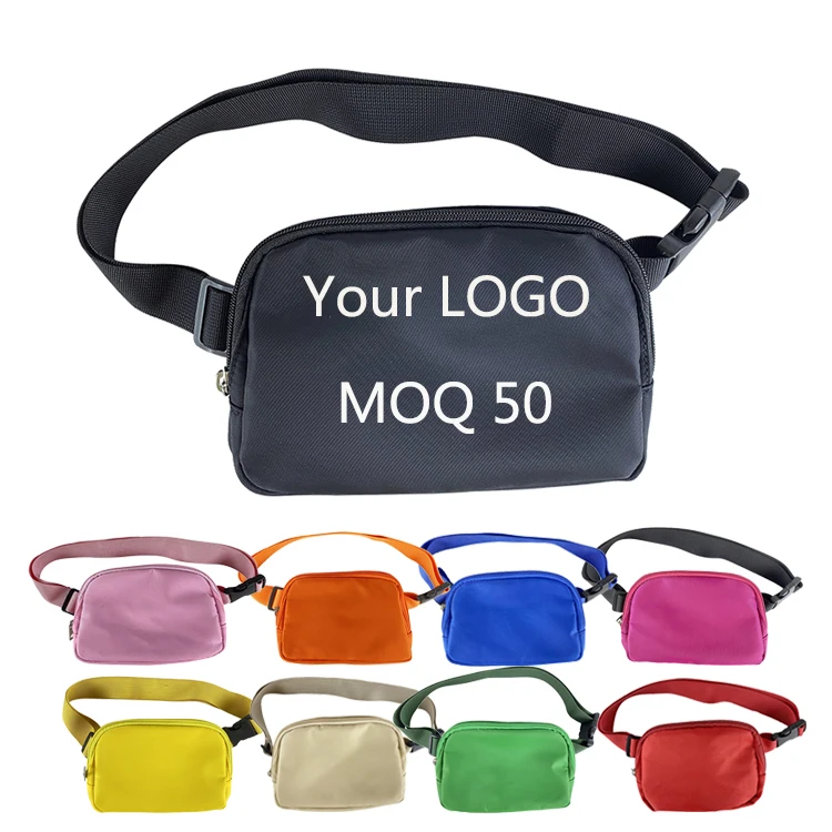 2023 fashion new waterproof sports nylon waist bag Customized Color and logo Lulu Belt Bag