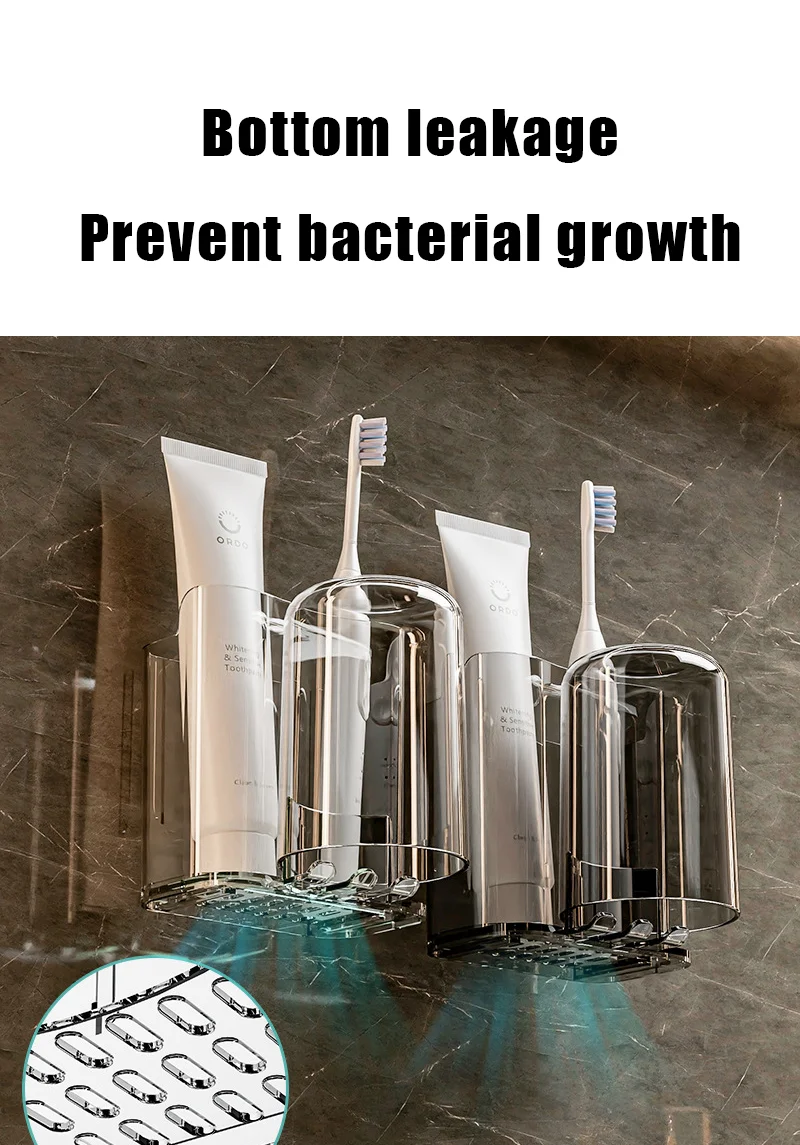Choice Fun Toothbrush holder bathroom mouthwash toothbrush cup bathroom wall mounted non perforated cup holder