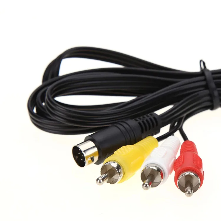 3 RCA 1,8 м 9 Pin Подключение аудио видео кабель AV шнур для Nintendo SEGA бытие 2/3 MD-игры SEGA Mega Drive модель 2