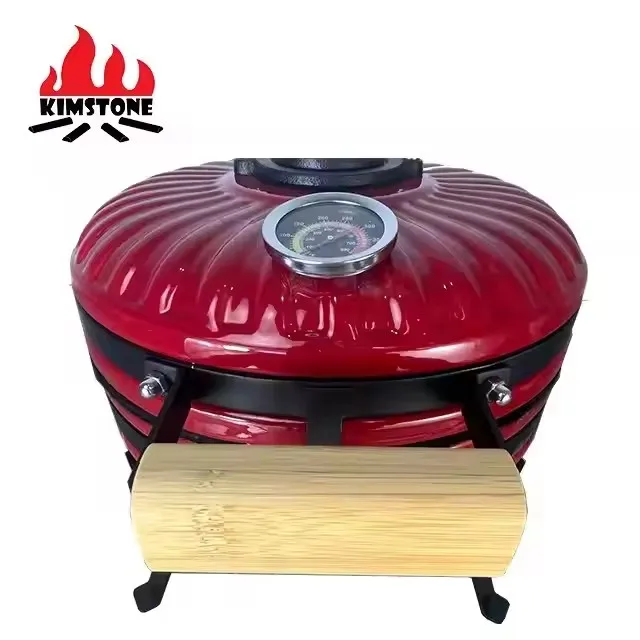Kimstone 12 Inch Tabletop Grill Portable Small Kamado Grill Outdoor BBQ Grill For Camping