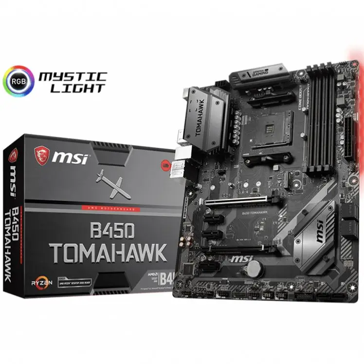  Материнская плата MSI B450 TOMAHAWK Arsenal Gaming AMD R 1-го и 2-го поколения AM4 с поддержкой Crossfire