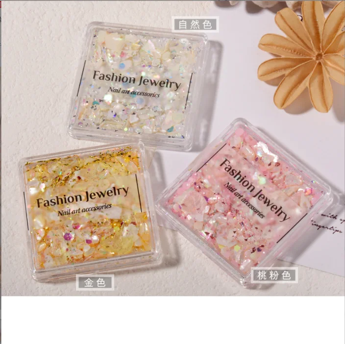 3 Color Nail Crystal Diamond Galaxy Powder Super Thin Shell Powder Glitter Nail Accessories Mixed Box Decorations