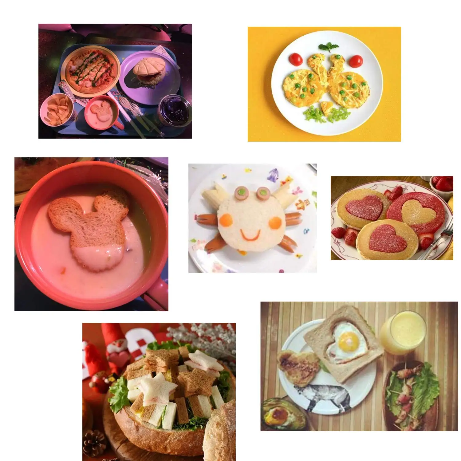 
Sandwiches Cutter Mickey Mouse Dinosaur Heart Star Shapes Biscuit Mold for kids Cookie cutter mini tart pan 