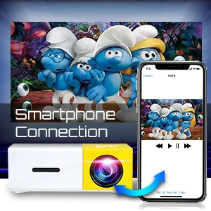 Mini  Portable Projector for Cartoon Kids Gift Outdoor LED Video Movie Projector for Home Theater