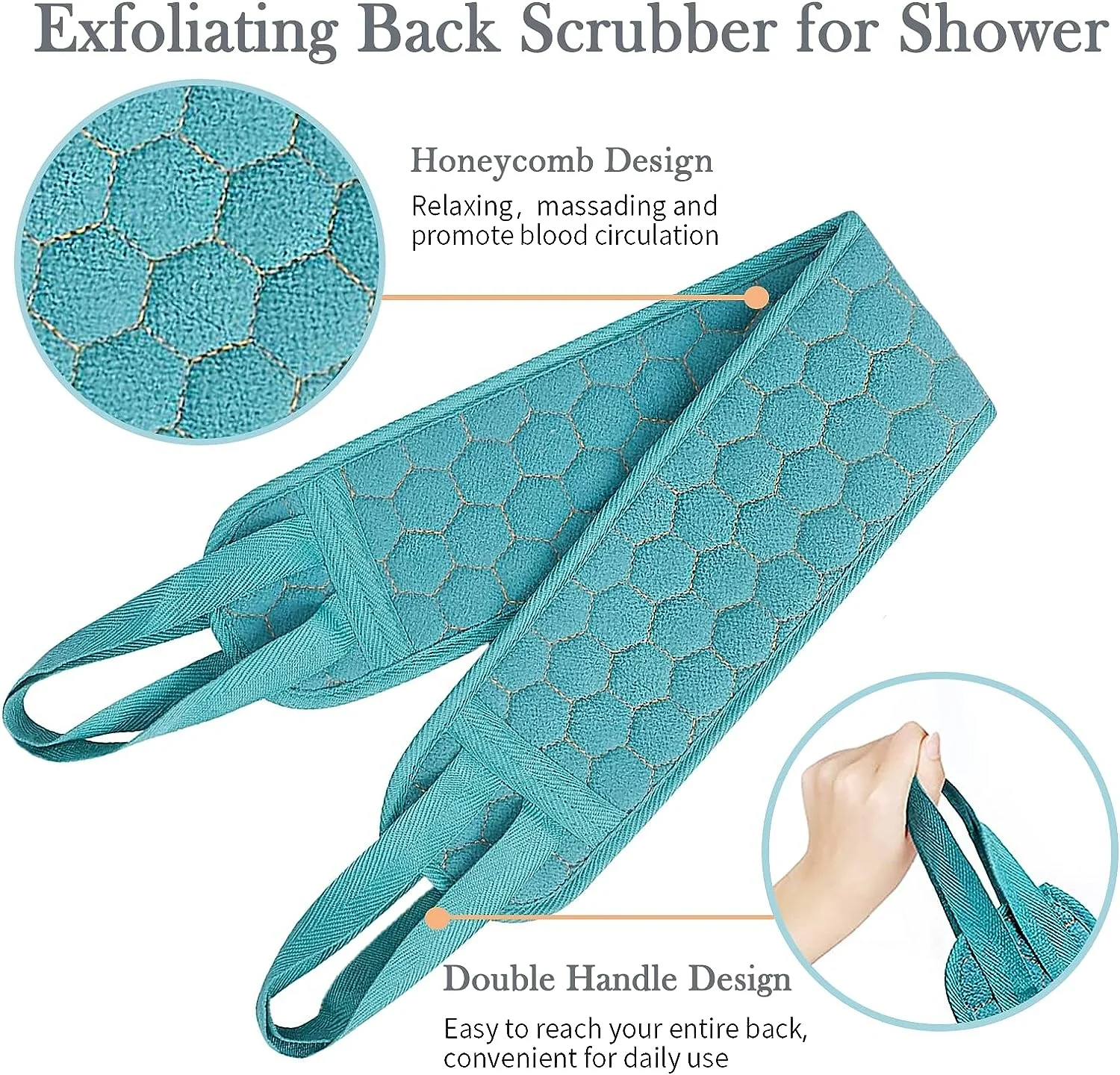 Factory Price 3-pack Exfoliating Body Scrubber Set- Bath Gloves Mitts and Shower Bath Sponge Loofah Back Scrubber for Shower