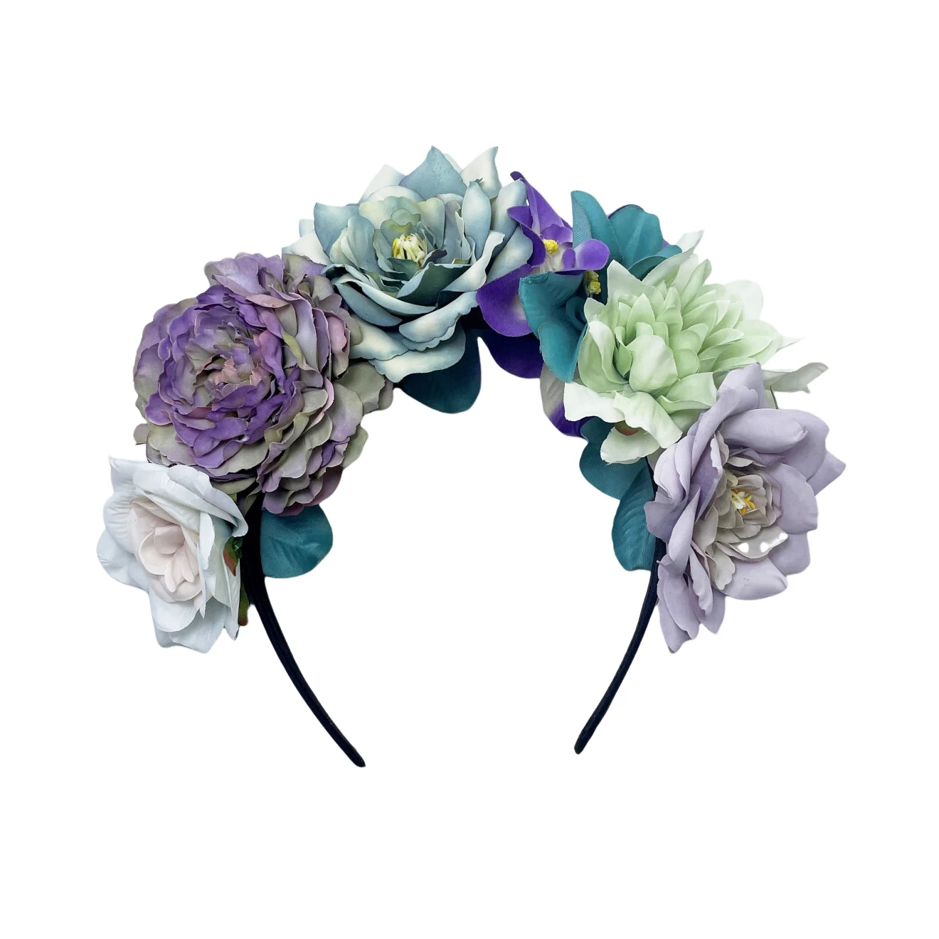 Women Artificial Hair Accessories Simulation Flower Hair Ring Adjustable Fabric Wedding Wreath Crown Rose Headband For Bride