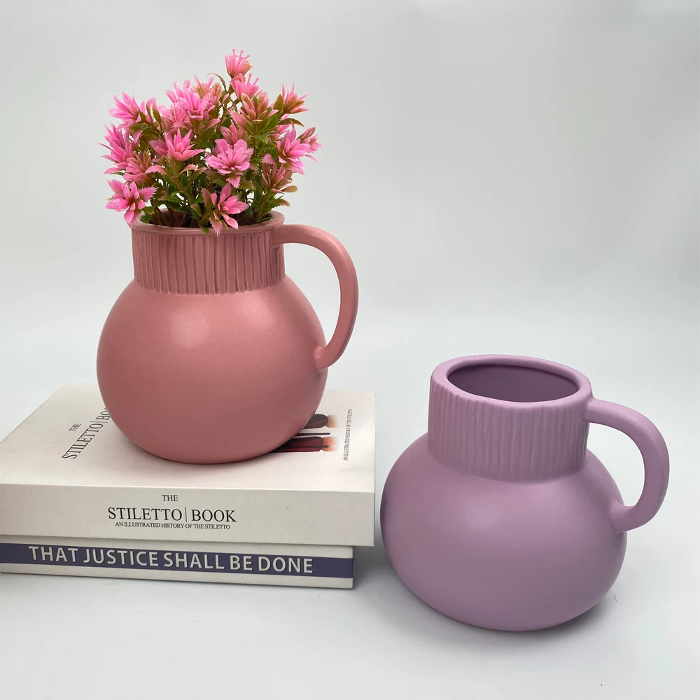 Striped Bud Vase European Vintage Exquisite Ceramic Flower Vase Home Decor