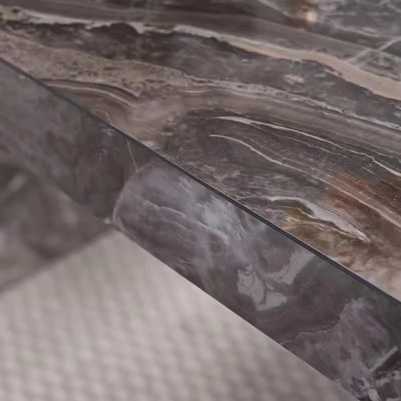 Concrete Modern living room furniture stick stone grain sintered stone table top Living room kitchen dining table